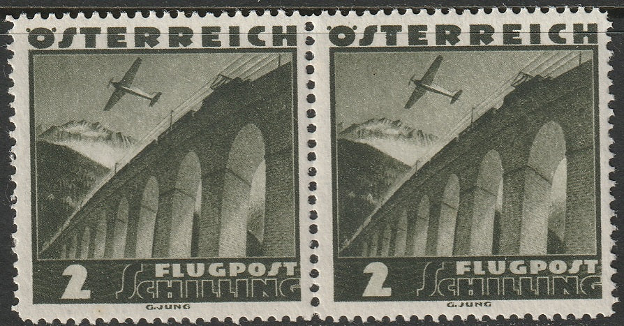 Austria 1935 Sc C43 air post pair MNH**