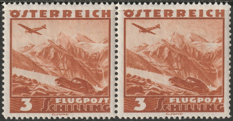 Austria 1935 Sc C44 air post pair MNH**