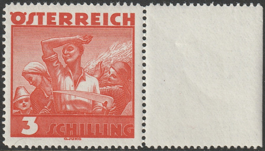 Austria 1936 Sc 378 margin single MNH**