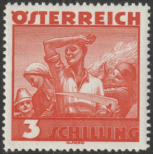 Austria 1936 Sc 378 MNH** small crease