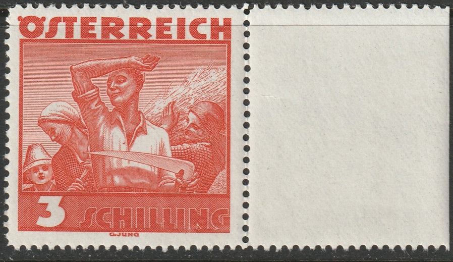 Austria 1936 Sc 378 margin single MNH**