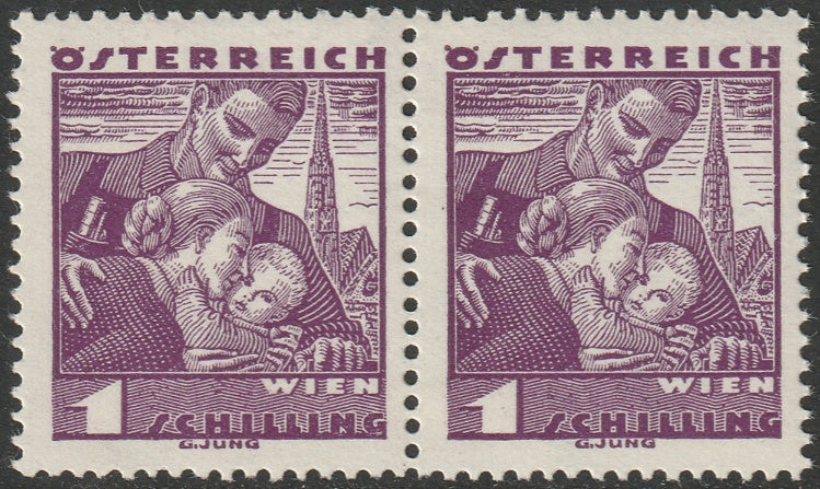 Austria 1934 Sc 370 pair MNH**