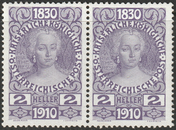 Austria 1910 Sc 129 pair MNH**