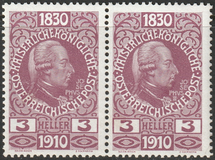 Austria 1910 Sc 130 pair MNH**