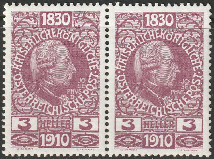 Austria 1910 Sc 130 pair MNH**