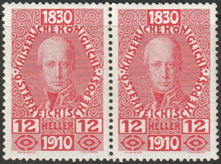 Austria 1910 Sc 134 pair MNH**
