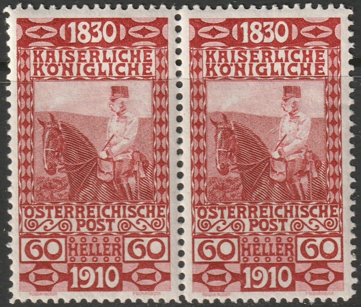 Austria 1910 Sc 140 pair MNH**