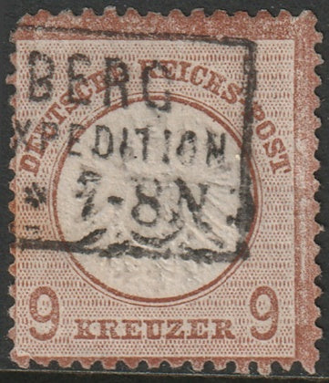 Germany 1872 Sc 25 used [..]Berg Expedition box cancel plate flaw