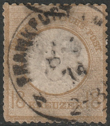 Germany 1872 Sc 26 used Frankfurt cancel large centre thin