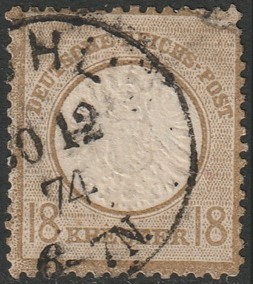 Germany 1872 Sc 26 used with APS certificate repaired corner