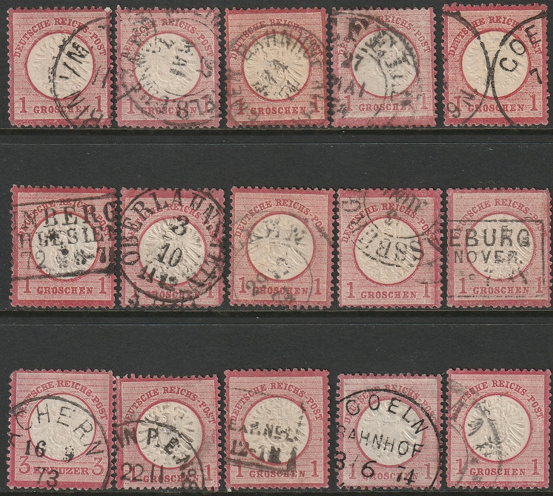 Germany 1872 Sc 17 selection of 15 used