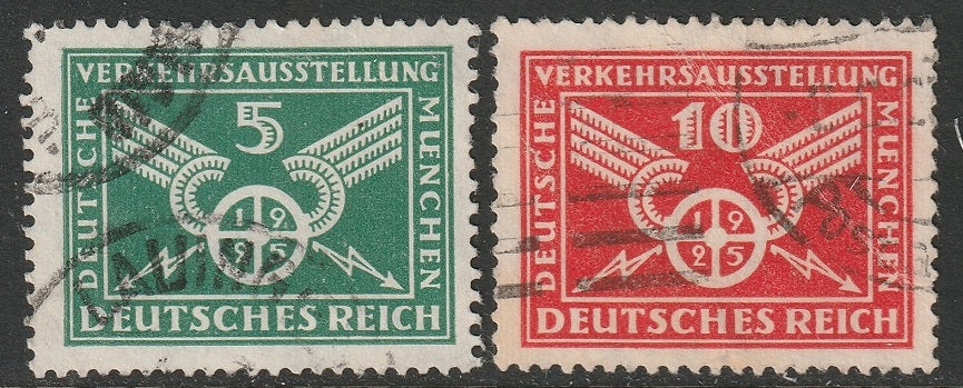 Germany 1924 Sc 345-6 set used vertical watermark