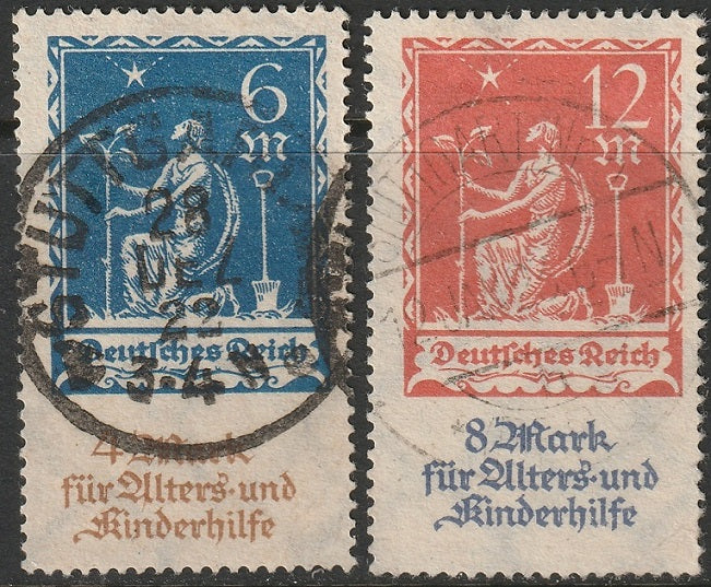 Germany 1922 Sc B3-4 set used