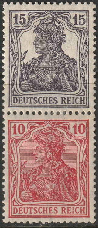 Germany 1919 Mi S9 se-tenant MH* some disturbed gum