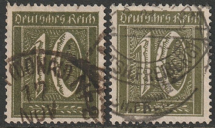 Germany 1921 Sc 138c used blackish olive Donau cancel (with normal shade)