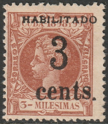Cuba 1898 Sc 181 MLH* forged overprint
