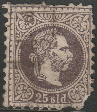 Austria Offices Turkey 1867 Sc 6b used faulty torn corner damaged perfs