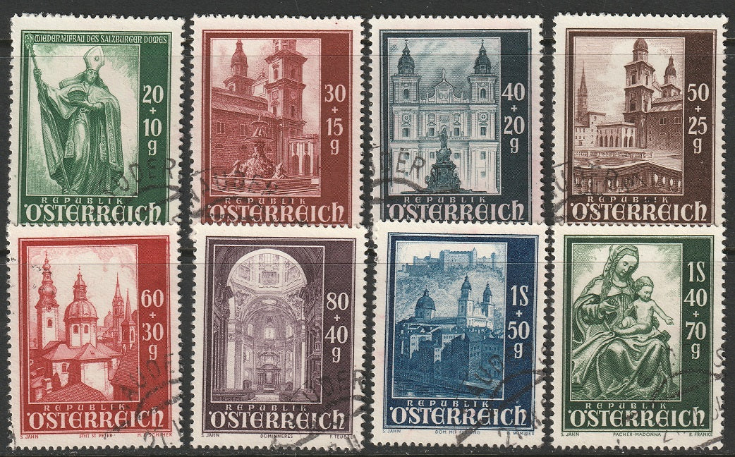 Austria 1948 Sc B252-9 set used