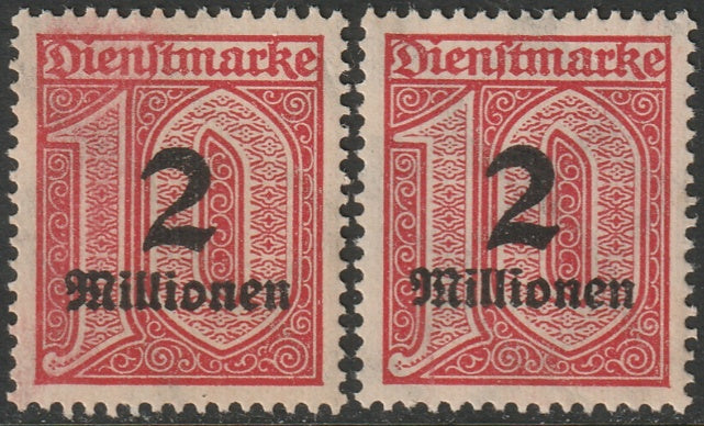 Germany 1923 Sc O38 official MNH** regular & sideways watermark