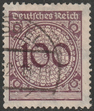 Germany 1923 Sc 328 var used "crack in rosette" plate flaw