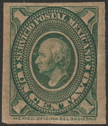 Mexico 1884 Sc 150a imperf single MLH* toned
