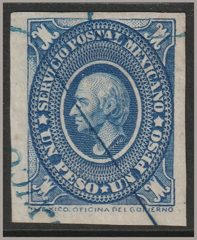 Mexico 1884 Sc 161a imperf single used