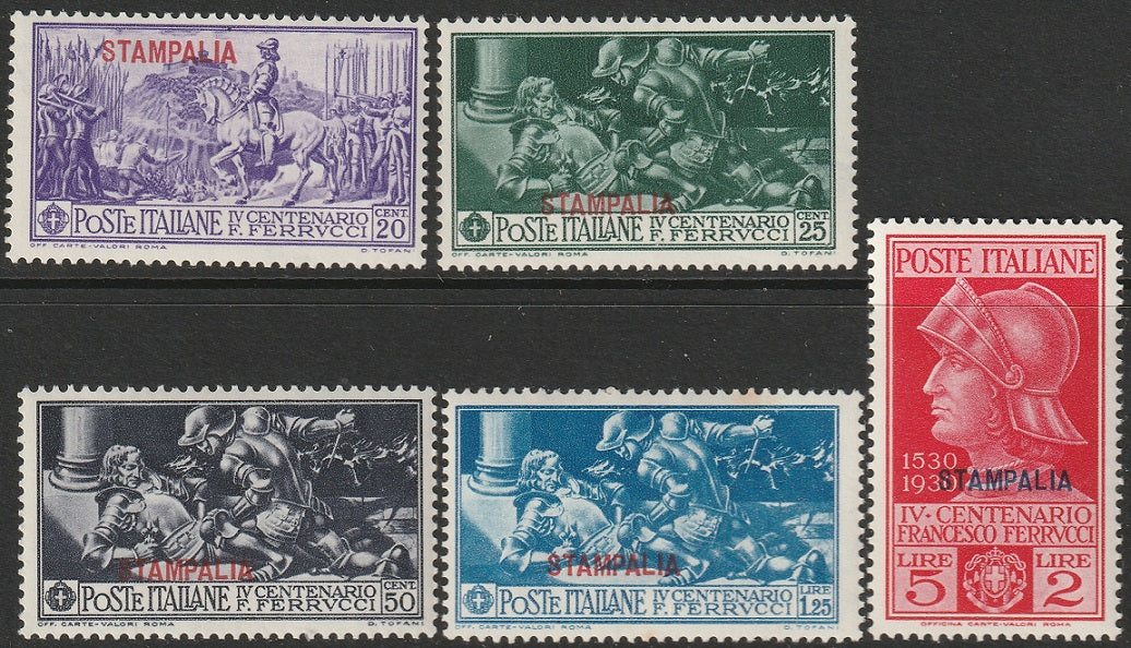 Italy Aegean Stampalia 1930 Sc 12-6 set MLH*