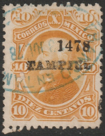 Mexico 1878 Sc 108a used "Tampico 14 78" overprint