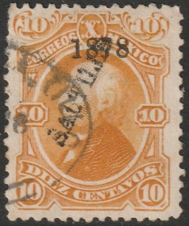 Mexico 1878 Sc 108a used "Saltillo 18 78" overprint