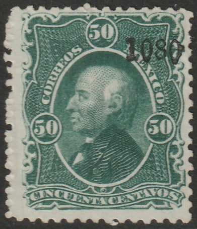 Mexico 1880 Sc 110 MNG(*) "10 80 (Tehuacan)" overprint