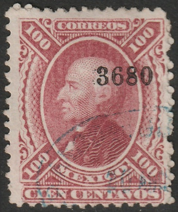 Mexico 1880 Sc 111 used "36 80 (Guanajuato) overprint