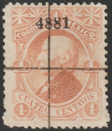 Mexico 1881 Sc 105 used "48 81 (C Bravos)" overprint pen cancel