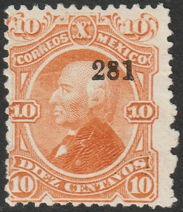 Mexico 1881 Sc 119 MNG(*) "Zacatecas 2 81" overprint crease