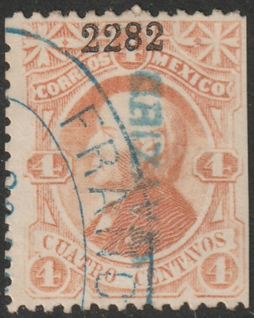 Mexico 1882 Sc 105 used "Orizava 22 83" overprint