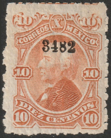 Mexico 1882 Sc 119 MH* "34 82 (Parral)" overprint