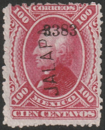 Mexico 1883 Sc 122 MNG(*) "Jalapa 33 83" overprint