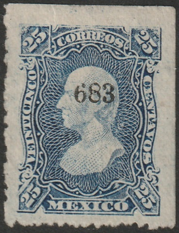 Mexico 1883 Sc 120 corner single MNG(*) "6 83 (Tula de T.)" overprint