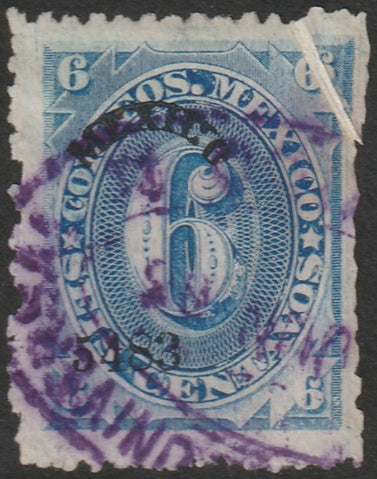 Mexico 1883 Sc 148 var used natural paper fold "Mexico 54 83" overprint