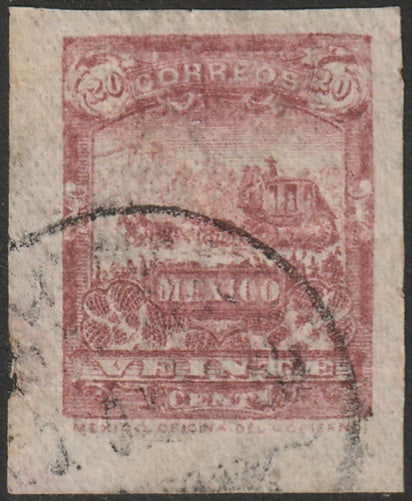 Mexico 1897 Sc 276c imperf single used thin at left side