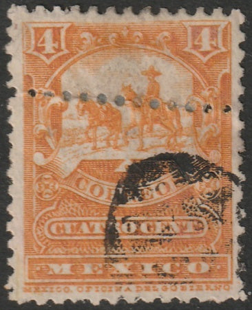 Mexico 1898 Sc 282 var used extra perforation line