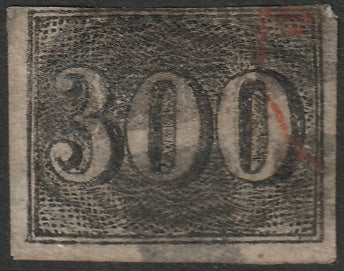 Brazil 1850 Sc 27 used small corner thin
