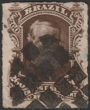 Brazil 1878 Sc 74 used small edge thin