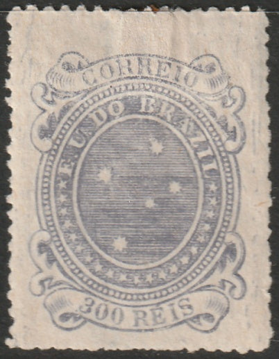 Sc 104b Classic Stamps - Brazil 1890 Sc 104b MH* repaired thin at top grey blue ...