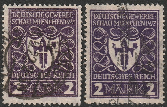 Germany 1922 Sc 213a used dark red violet shade (with regular)