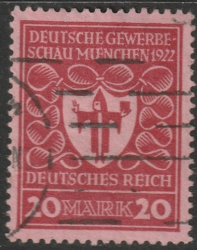 Germany 1922 Sc 217 used lilac rose