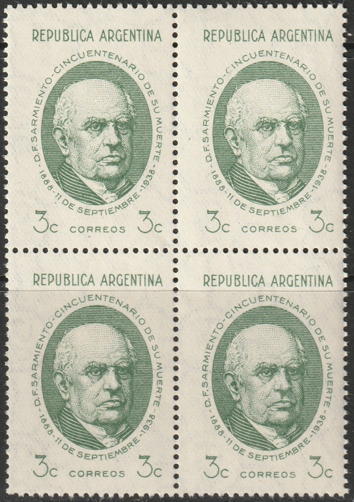 Argentina 1938 Sc 454 block MNH**