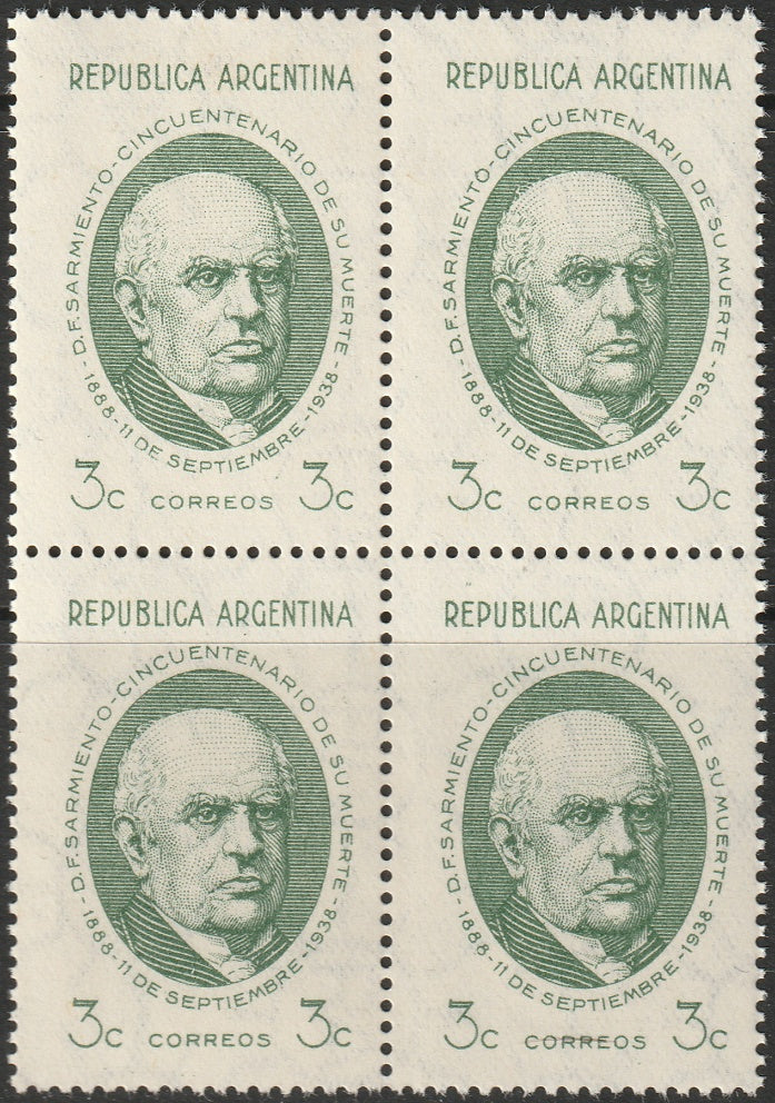 Argentina 1938 Sc 454 block MNH**