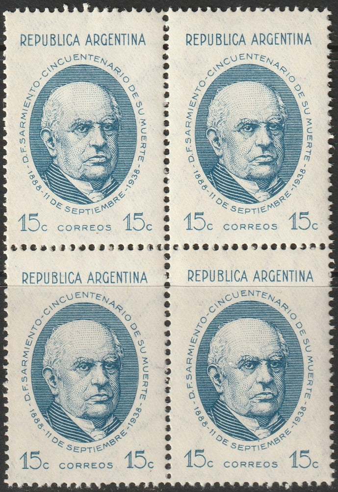 Argentina 1938 Sc 456 block MNH**