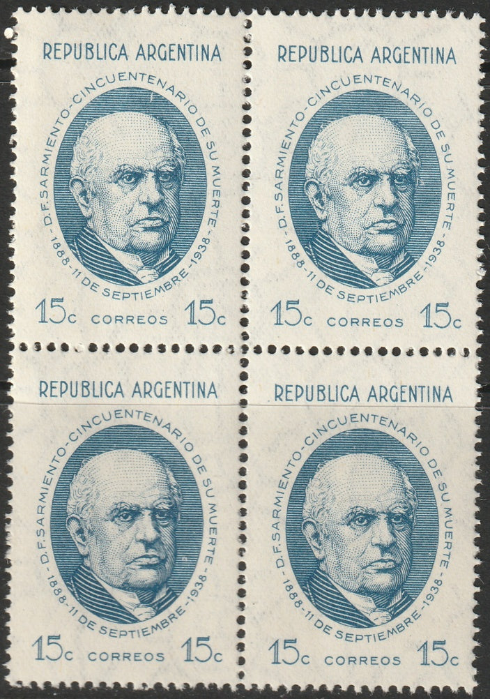 Argentina 1938 Sc 456 block MNH**