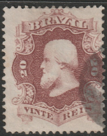 Brazil 1866 Sc 54c used red carmine